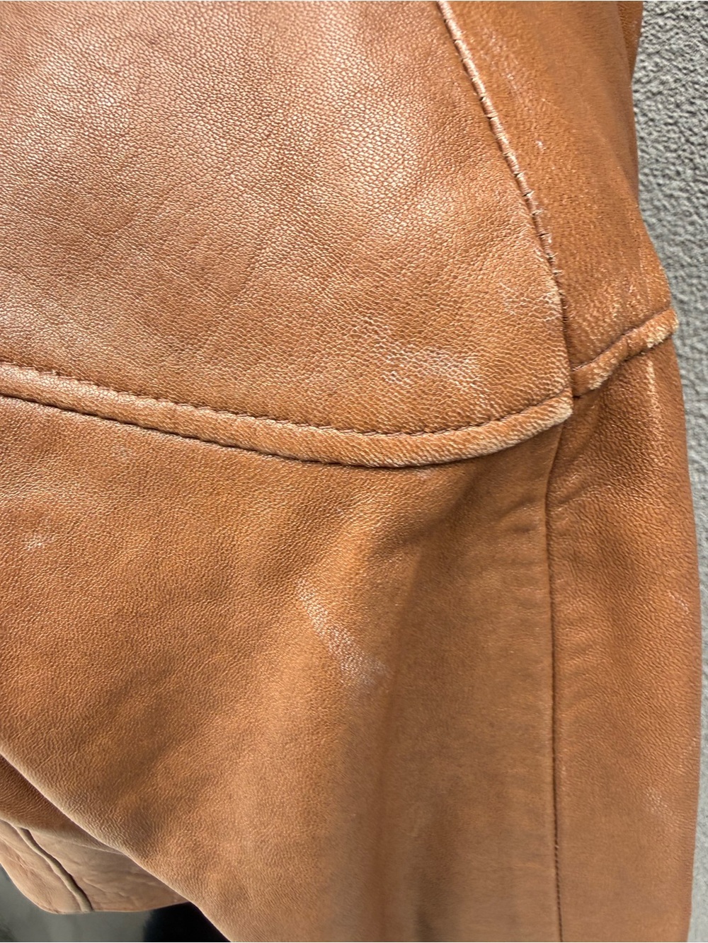 Vintage Firenze Santa Barbara Cropped Leather Moto Jacket Sz S Tan Brown - Picture 4 of 5